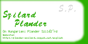 szilard plander business card